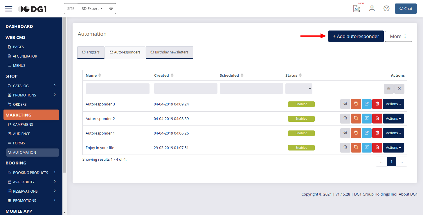Add Autoresponder