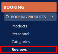 Booking reviews menu