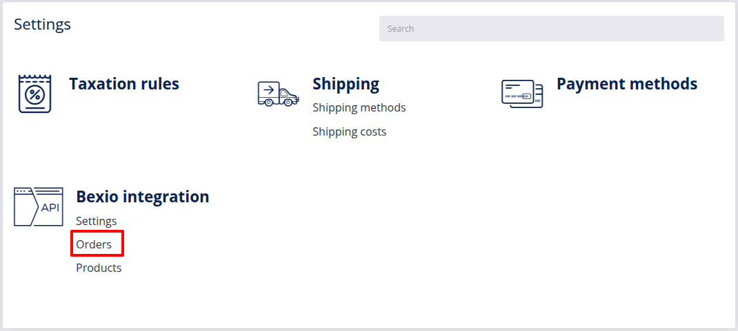 Bexio integration orders