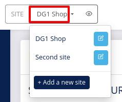 Site dropdown DG1 shop